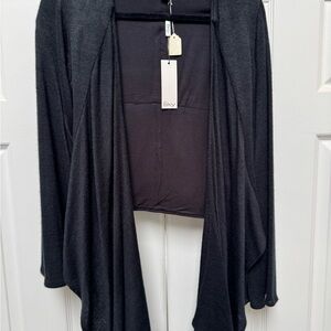 Black Open Front Cardigan